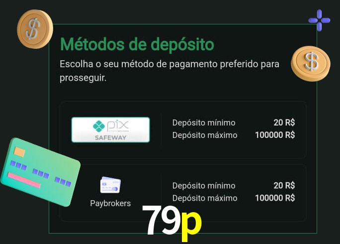 O cassino 79p oferece uma grande variedade de métodos de pagamento
